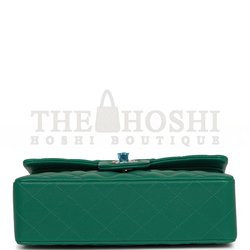 Ch**el SMALL CLASSIC DOUBLE FLAP BAG GREEN LAMBSKIN LIGHT GOLD HARDWARE 5961425 (23*13*6cm) Master Quality
