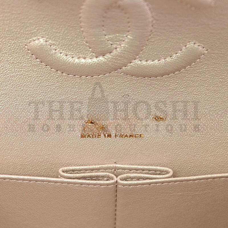 Ch**el IRIDESCENT LAMBSKIN QUILTED MEDIUM DOUBLE FLAP 1404212 (25*15*6cm) Master Quality