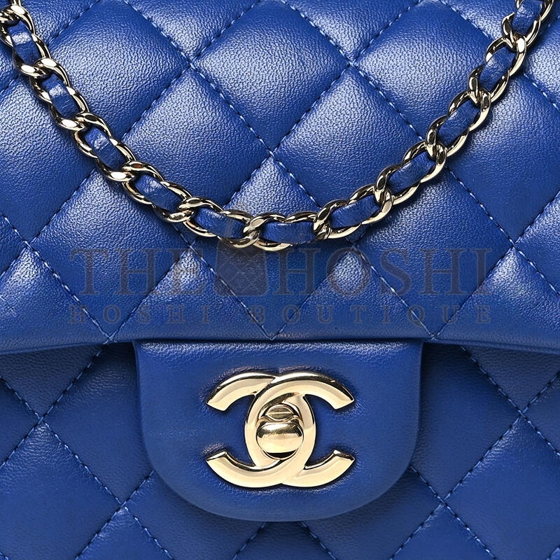 Ch**el LAMBSKIN QUILTED MINI TOP HANDLE FLAP 1631609 (20*14*6cm) Master Quality