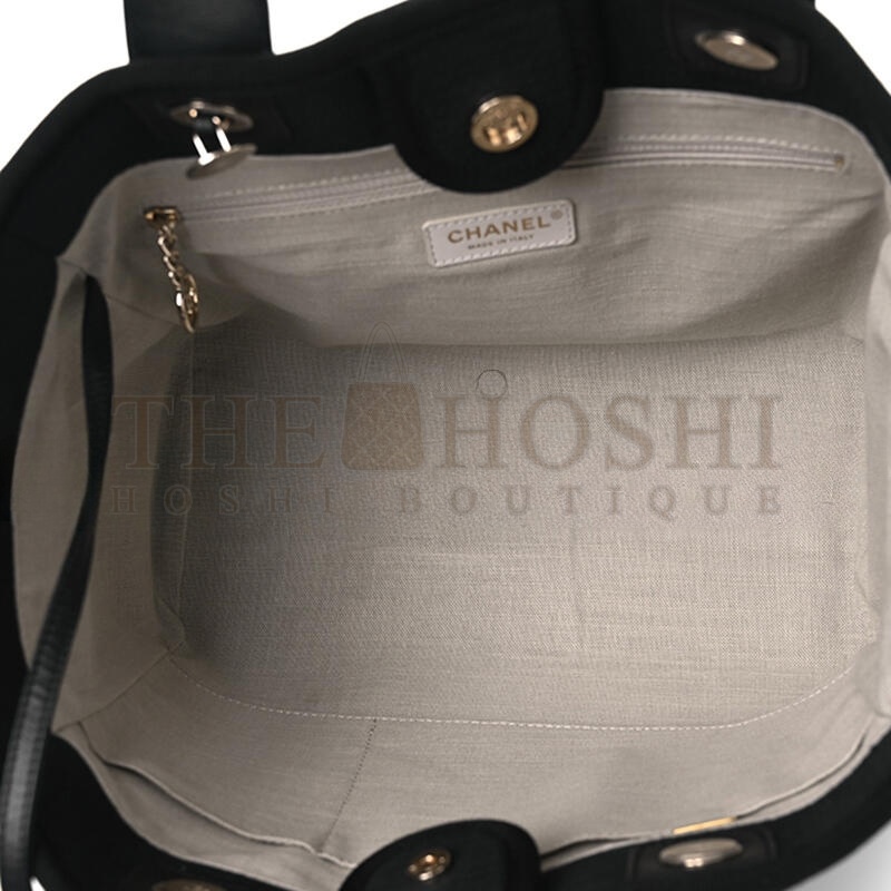 Ch**el MIXED FIBERS SMALL DEAUVILLE TOTE NAVY 1648915 (34*27*18cm) Master Quality