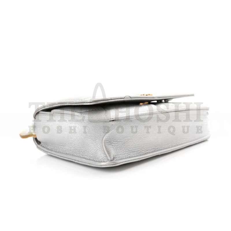 Ch**el METALLIC LAMBSKIN QUILTED 19 WALLET ON CHAIN WOC 1191203 (19*11*3cm) Master Quality