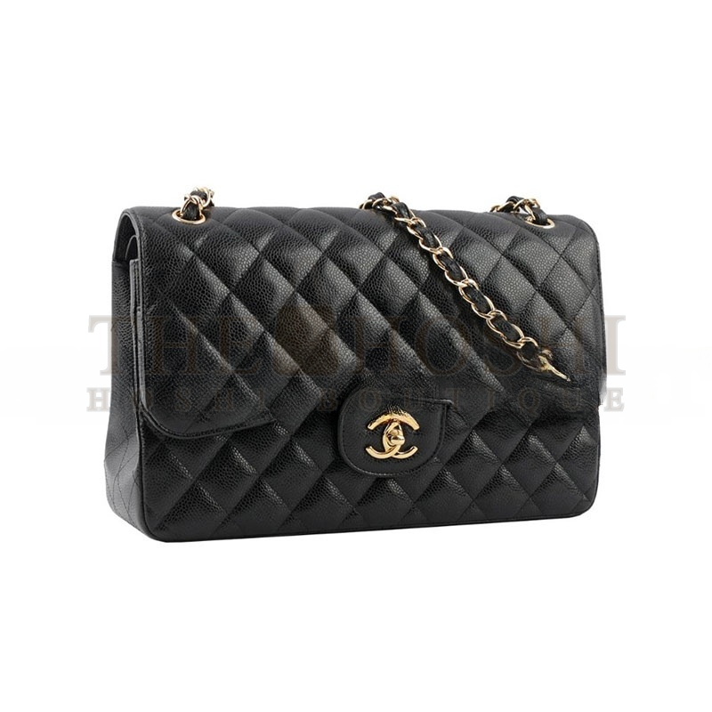 Ch**el CAVIAR QUILTED JUMBO CLASSIC DOUBLE FLAP BAG 1256173 (30*20*10cm) Master Quality