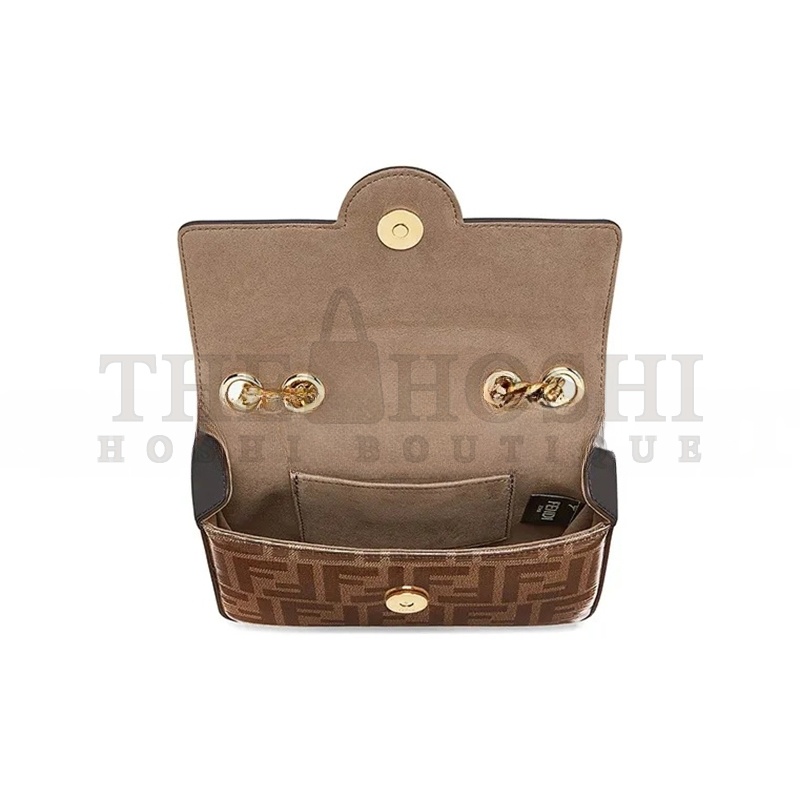 F**di 1974 DOUBLE F MINI GLAZED BAG 8BS016A5K4F14RT (19*13*4cm) Master Quality