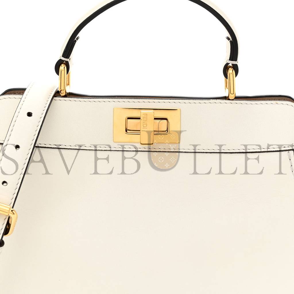 F**di SHINY NAPPA PETITE PEEKABOO I SEE U SATCHEL WHITE (27*21*10cm) Master Quality