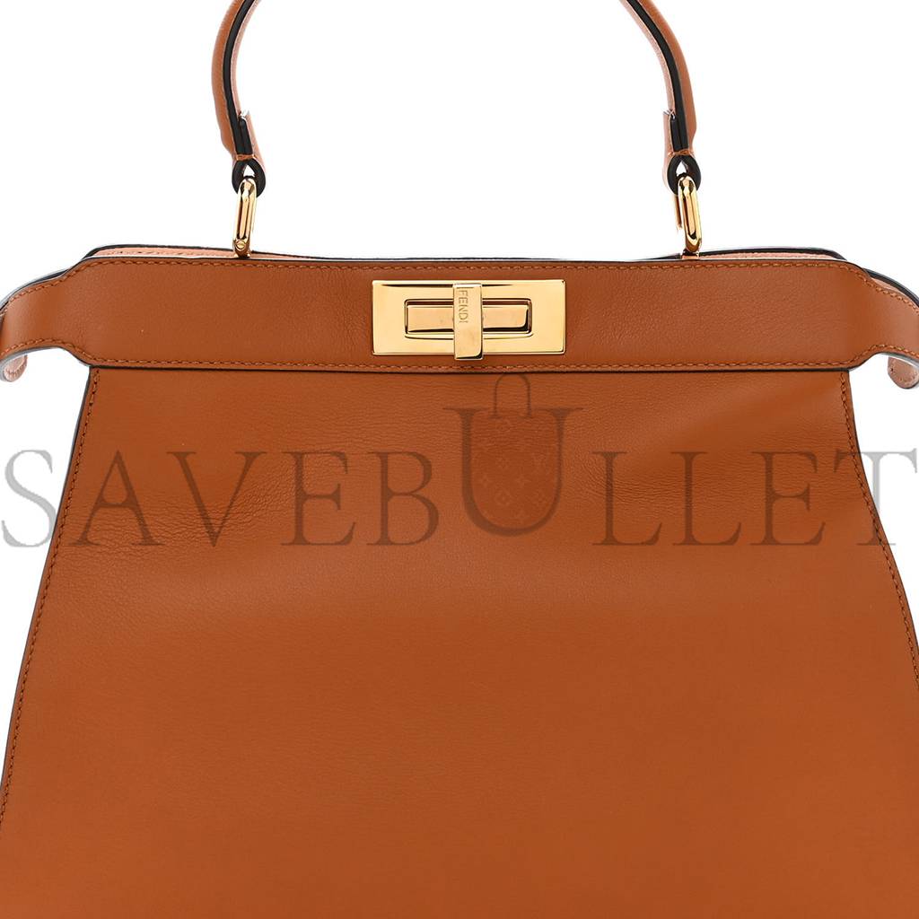 F**di VITELLO SETA SHINY NAPPA MEDIUM PEEKABOO I SEE U SATCHEL CUOIO LIGHT ROSE (33*25*13cm) Master Quality