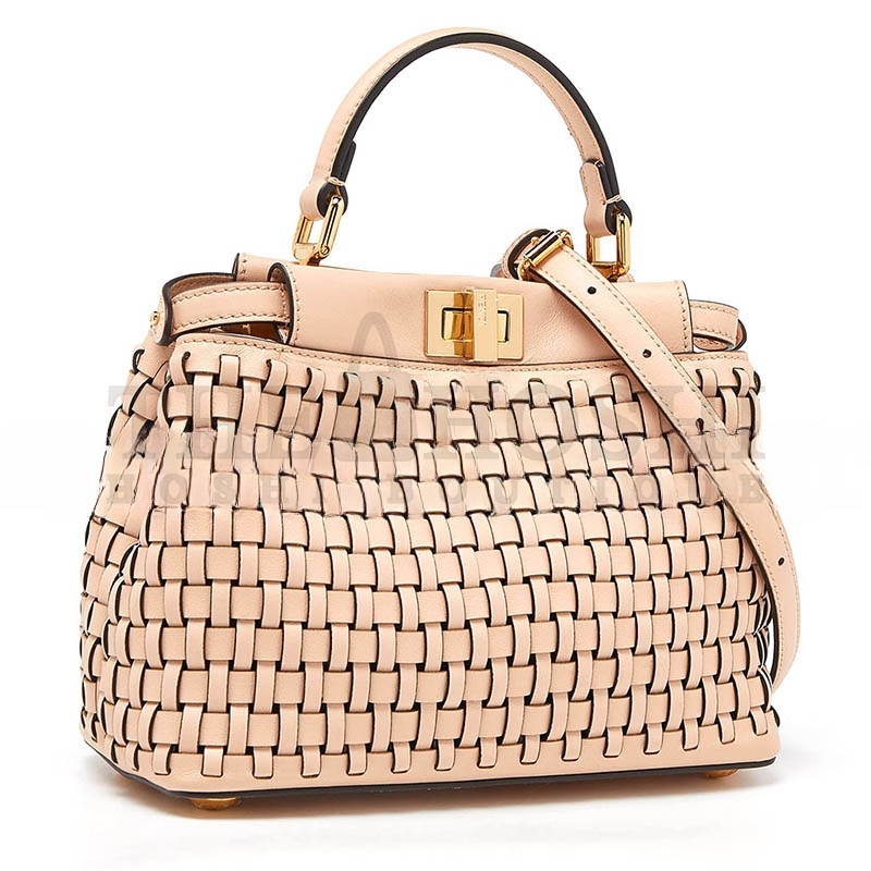 F**di MINI PEEKABOO WOVEN HANDLE BAG (24*18.5*10.5cm) Master Quality