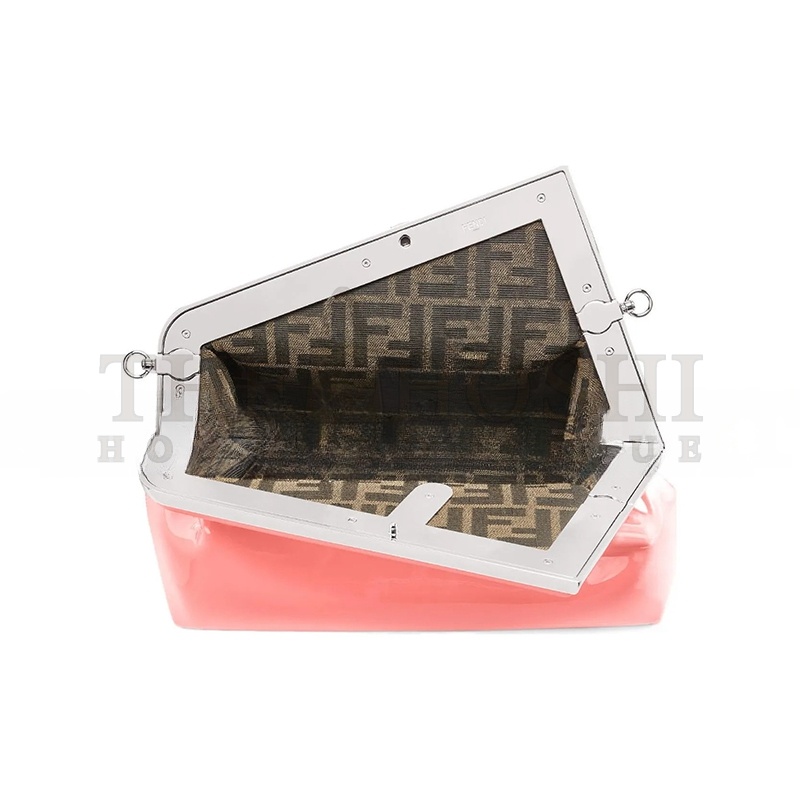 F**di FIRST MIDI OVERSIZED F METAL CLIP PATENT LEATHER SHOULDER CROSSBODY CLUTCH 8BP137ANSNF1K3A (32.5*23.5*15cm) Master Quality