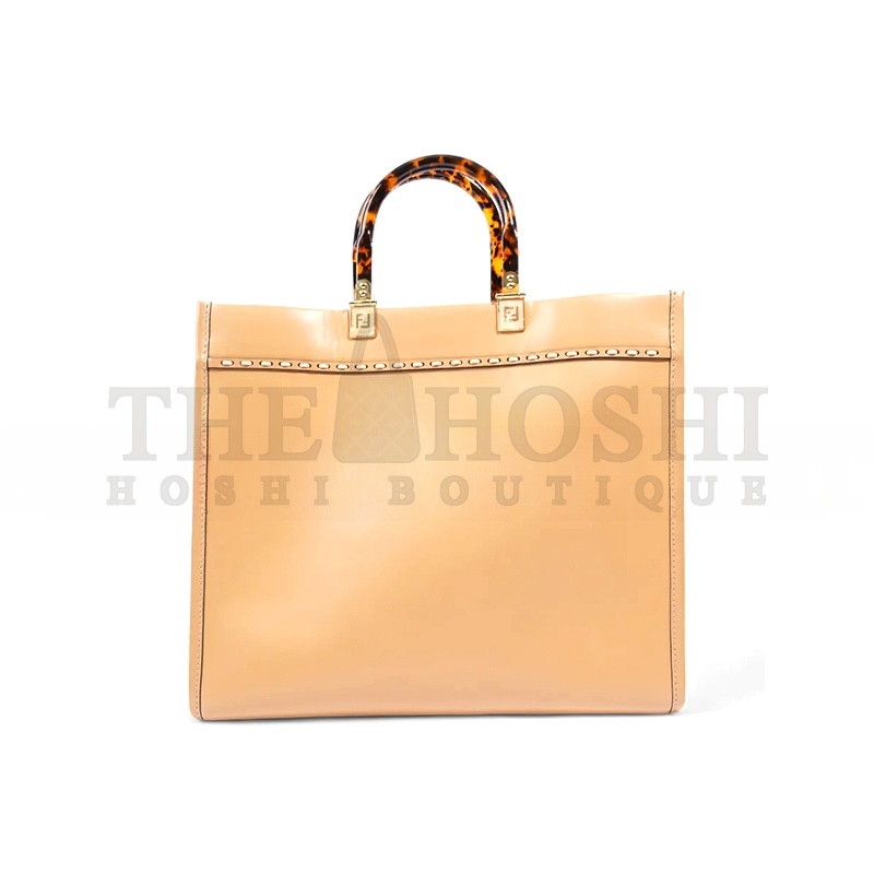 F**di BEIGE LEATHER AND PYTHON MEDIUM SUNSHINE SHOPPER TOTE (36*31*12cm) Master Quality
