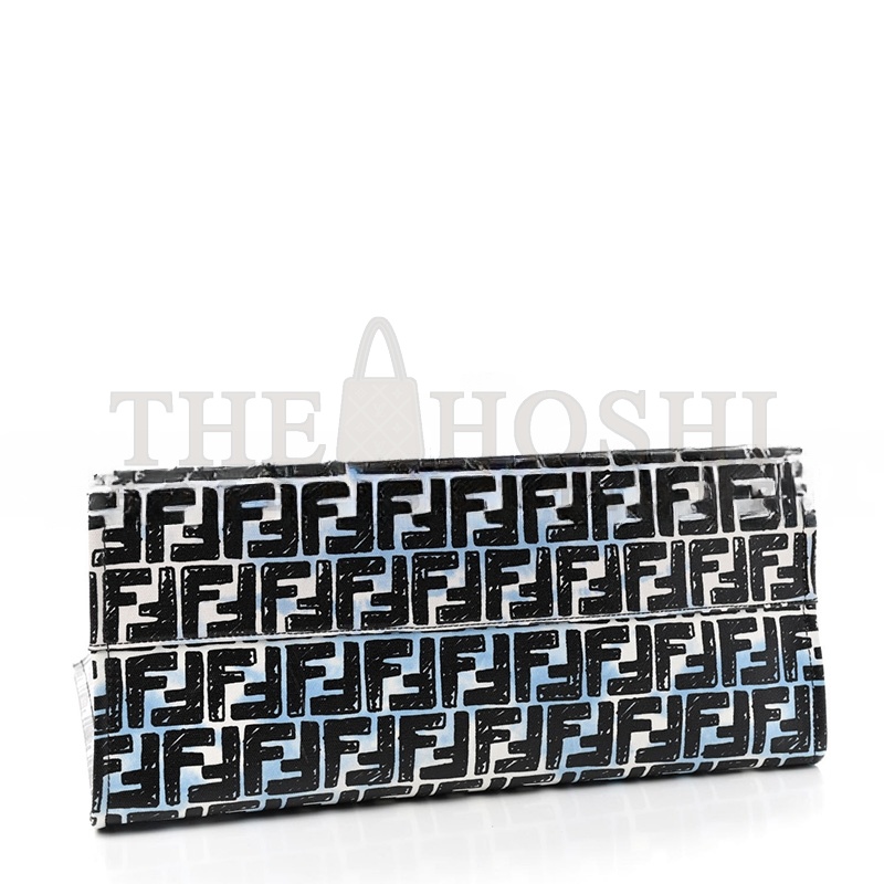 F**di X JOSHUA VIDES COATED CANVAS FF CLOUDY SHOPPING TOTE WHITE CELESTE BLACK (39*35*19cm) Master Quality