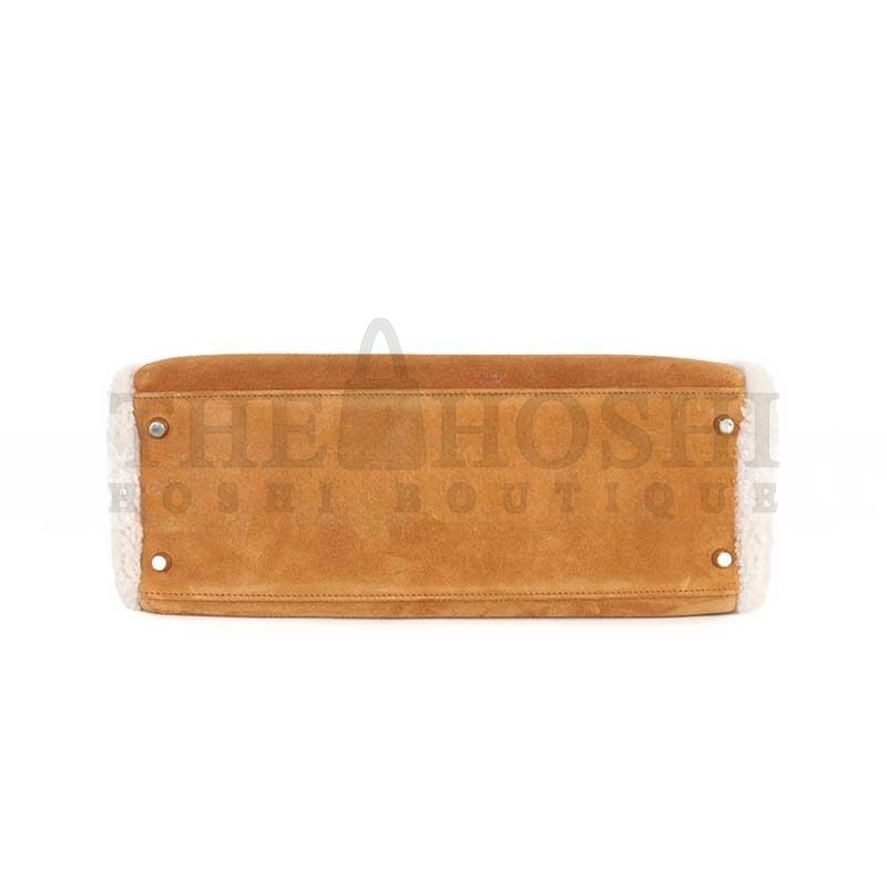 H**me5 KELLY 35 TEDDY PLUSH SWIFT CHAMOIS ALEZAN PALLADIUM HARDWARE (35*25*12cm) Master Quality