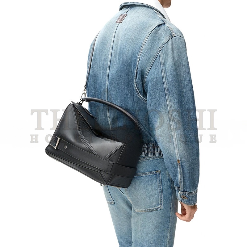 L0ew* LARGE PUZZLE BIKER BAG IN SHINY CALFSKIN B510BP1X01 (33*21.5*14.7cm) Master Quality