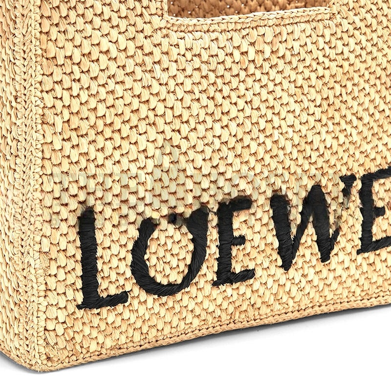 L0ew* FONT TOTE SMALL RAFFIA BAG A685B59X03NF (24*19.5*11cm) Master Quality