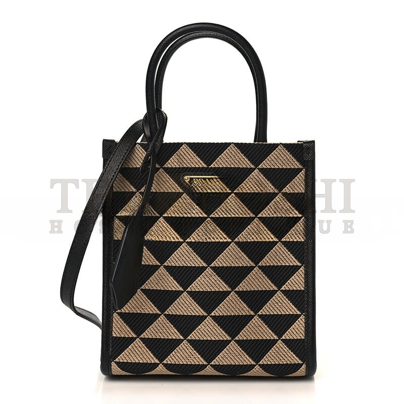 Pra*a SYMBOLE EMBROIDERED FABRIC MINI BAG 1BA355 (19*17*6cm) Master Quality