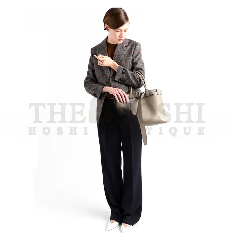 Pra*a BUCKLE LARGE LEATHER HANDBAG WITH BELT 1BA416 (37.5*27.5*14cm) Master Quality