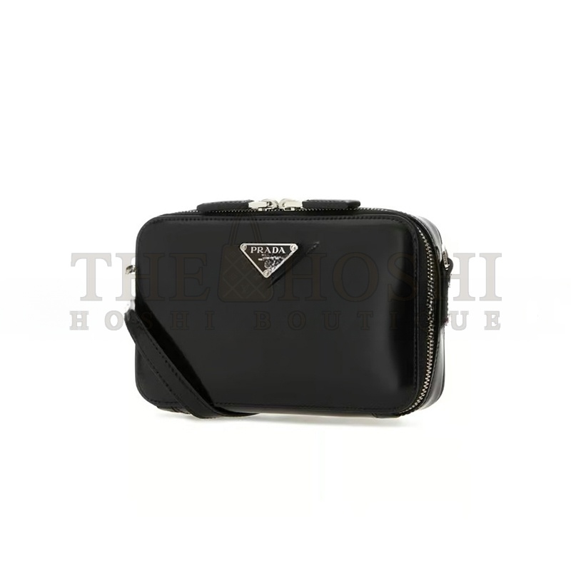 Pra*a BLACK LEATHER BRIQUE CROSS BODY BAG 2VH173 (19*11.5*3.5cm) Master Quality