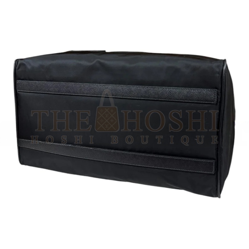 Pra*a RE-NYLON BOSTON BAG BLACK UNISEX 2VC796 (44*28*23cm) Master Quality