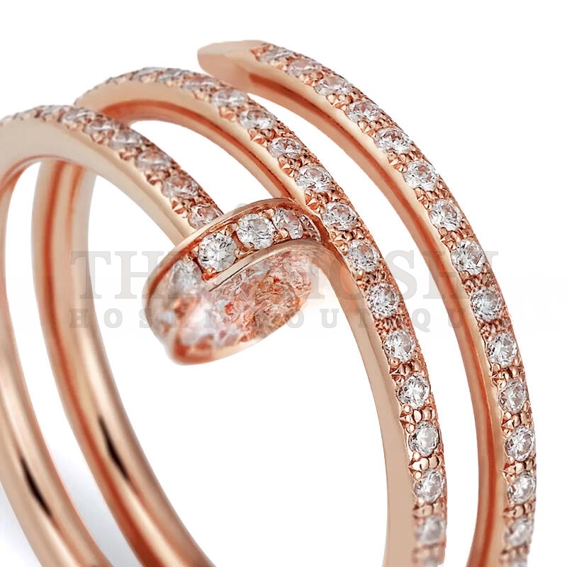 Ca*t1er JUSTE UN CLOU RING, DOUBLE, SEMI-PAVED B4210900 Master Quality