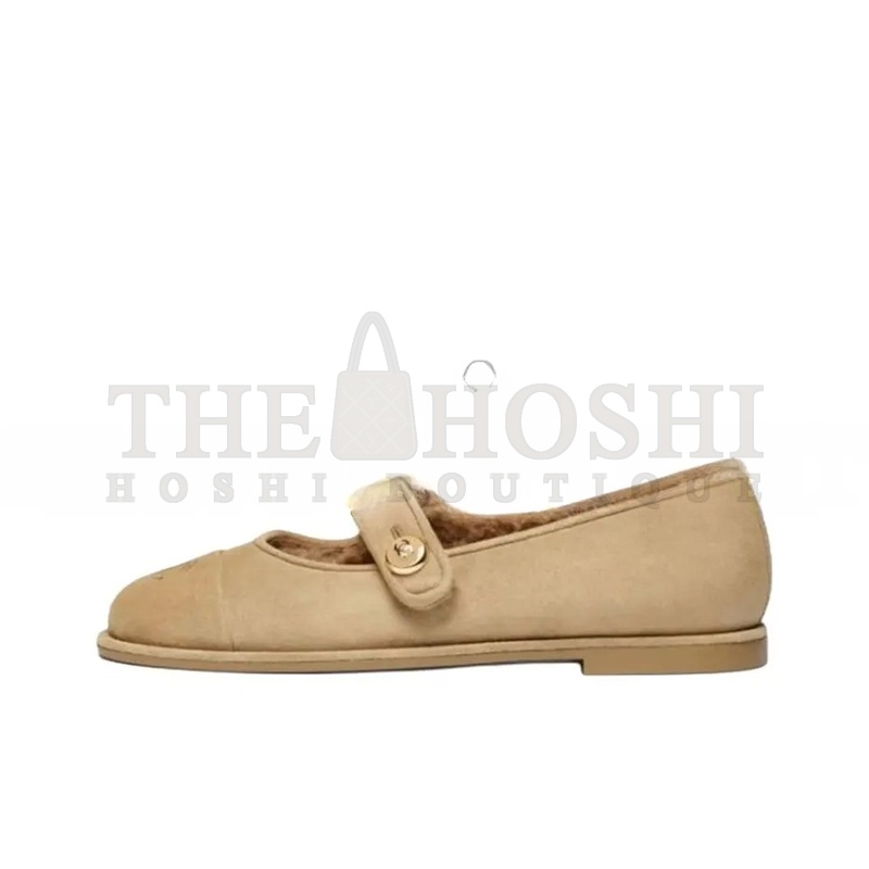 Ch**el 25B CALFSKIN ROUND TOE BUCKLE FLATS G46759 Master Quality
