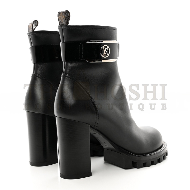 L0vis Vvtt0n CALFSKIN STAR TRAIL ANKLE BOOTS 38 BLACK 1409847 Master Quality