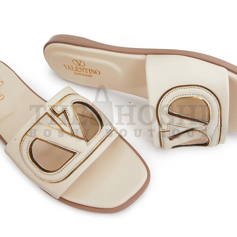 Va1e*ntin0 VLOGO CUT-OUT CALFSKIN SLIDE SANDAL WS0IB0RLL_B24 Master Quality