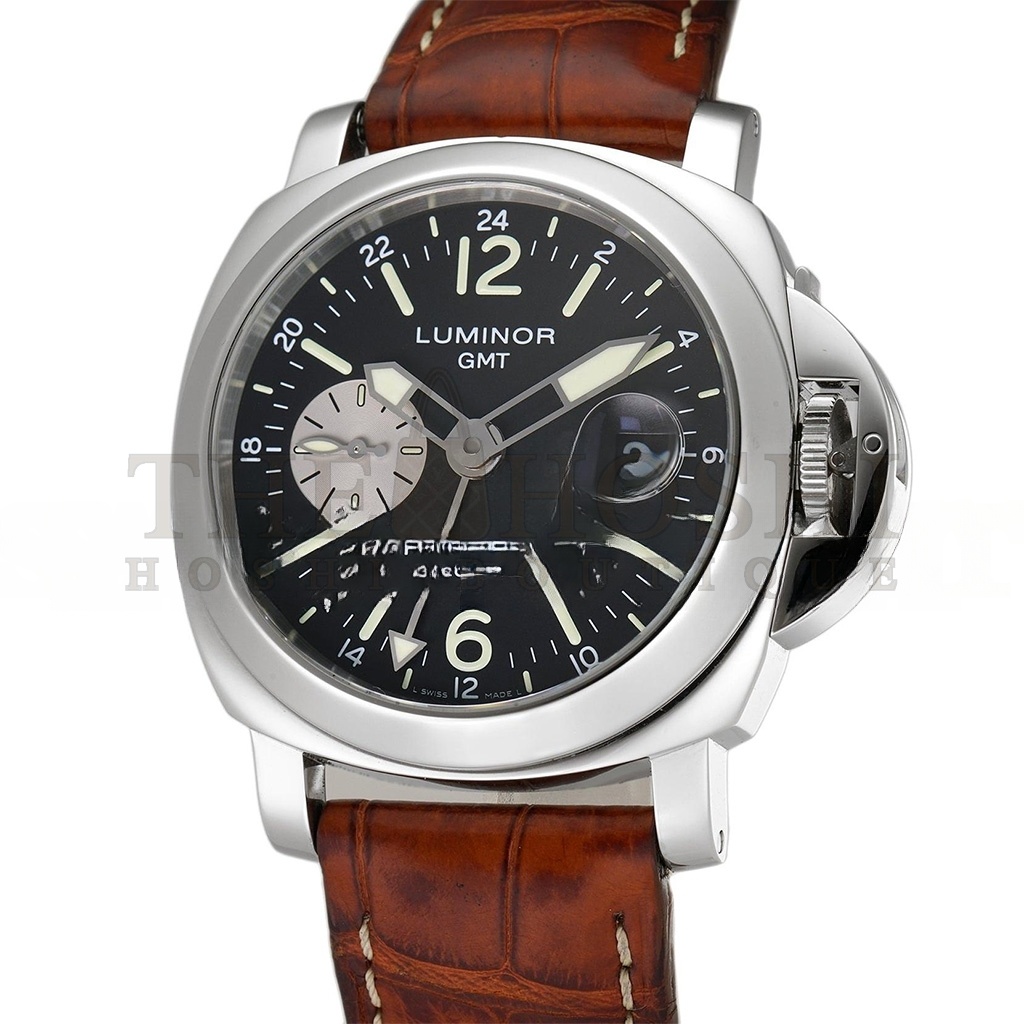 Pa*e*a1 LUMINOR GMT AUTOMATIC 44MM GMT STEEL BLACK DIAL WATCH PAM00088 Master Quality